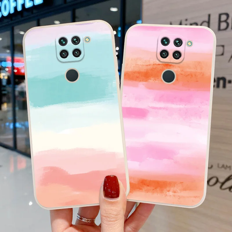 Redmi Note 9 Case For Xiaomi Redmi Note 10 Pro Coque Poco X3 Pro Redmi 9 9T 9C 9A Note 8 9 Pro Max 10S sea blue Protection Cover