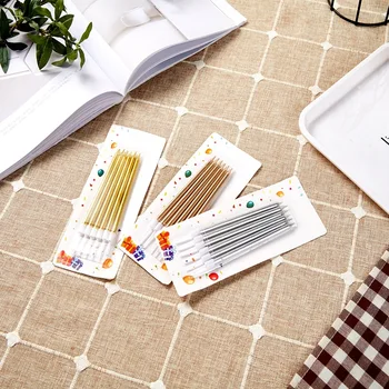 

6 PCS golden long pencil cake candle safe flames kids birthday party wedding cake candle home decoration favor supplies