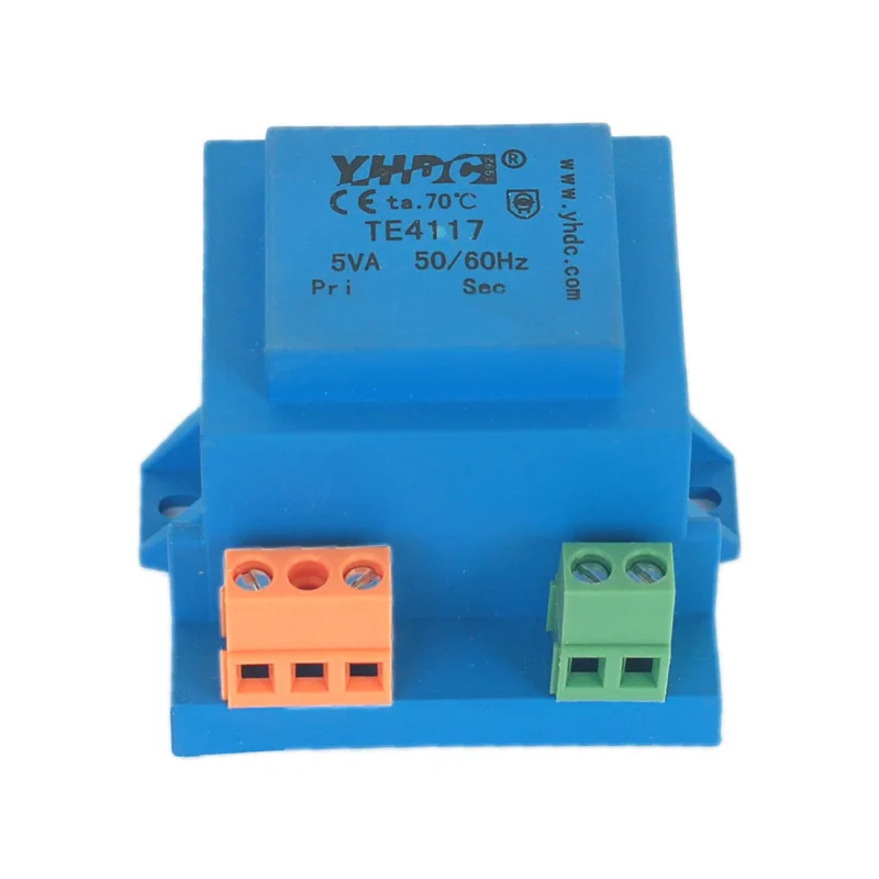 YHDC TE4117 Power 5VA Input 110V Output 6V 7.5V 9V 12V 15V 18V 24V Vaccum Epoxy Encapsulated Isolation Transformer |