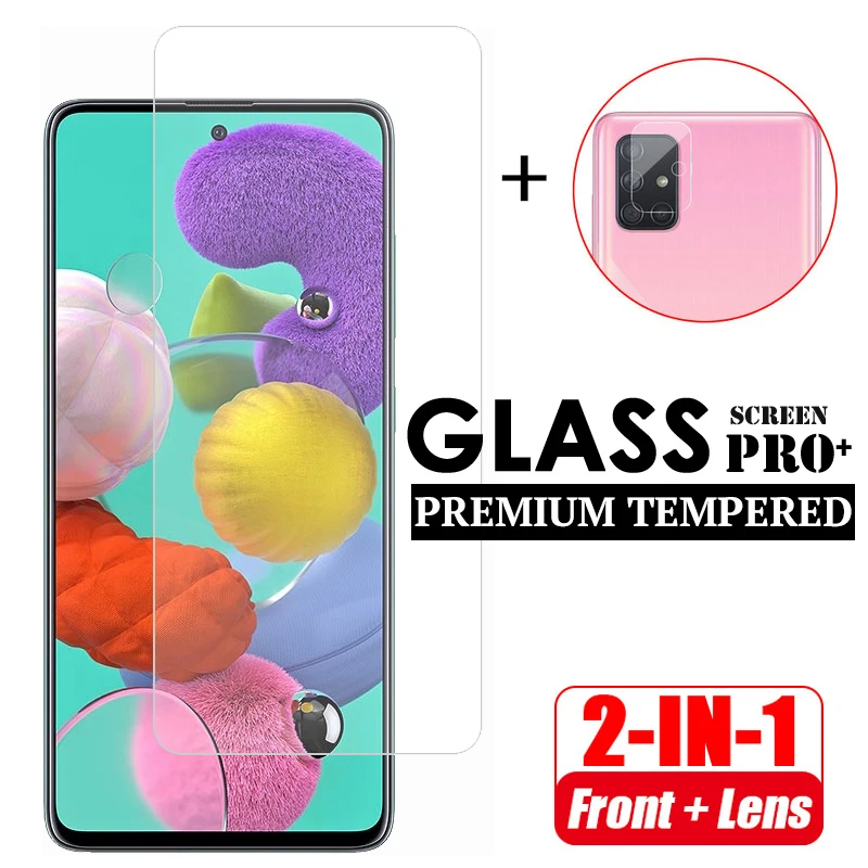 

2in1 Tempered glass For samsung galaxy a51 a71 camera protective glass on samsun a71 a515F a 71 51 A51 A71 screen protector Film
