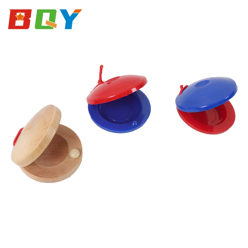 BQY Kids Wooden Finger Castanets Percussion Musical Instruments Rhythm for Toddlers Preschool& Educational Toy