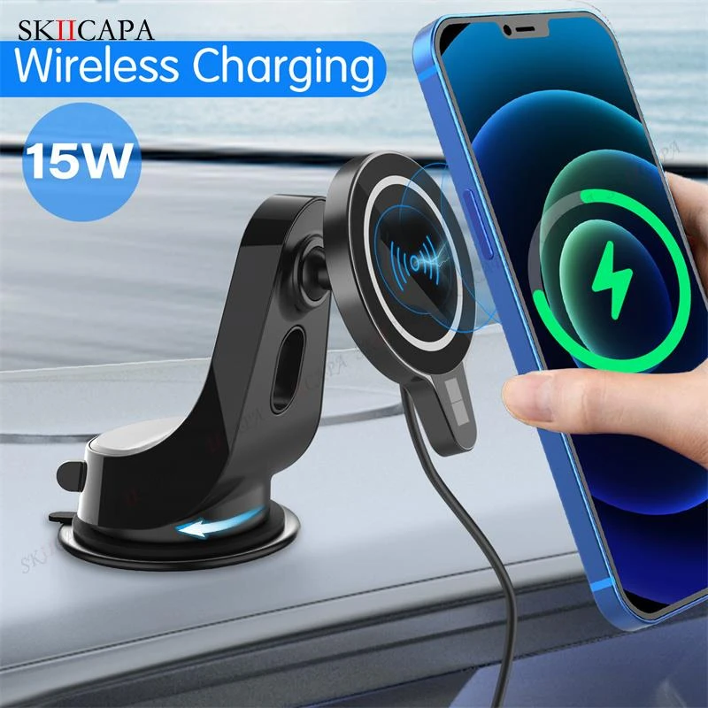 磁気ワイヤレス車の充電器のmagsafeマウント15ワット高速充電マグネット電話ホルダースタンドiphoneとandroid携帯スマートフォン 携帯電話ホルダー スタンド Aliexpress