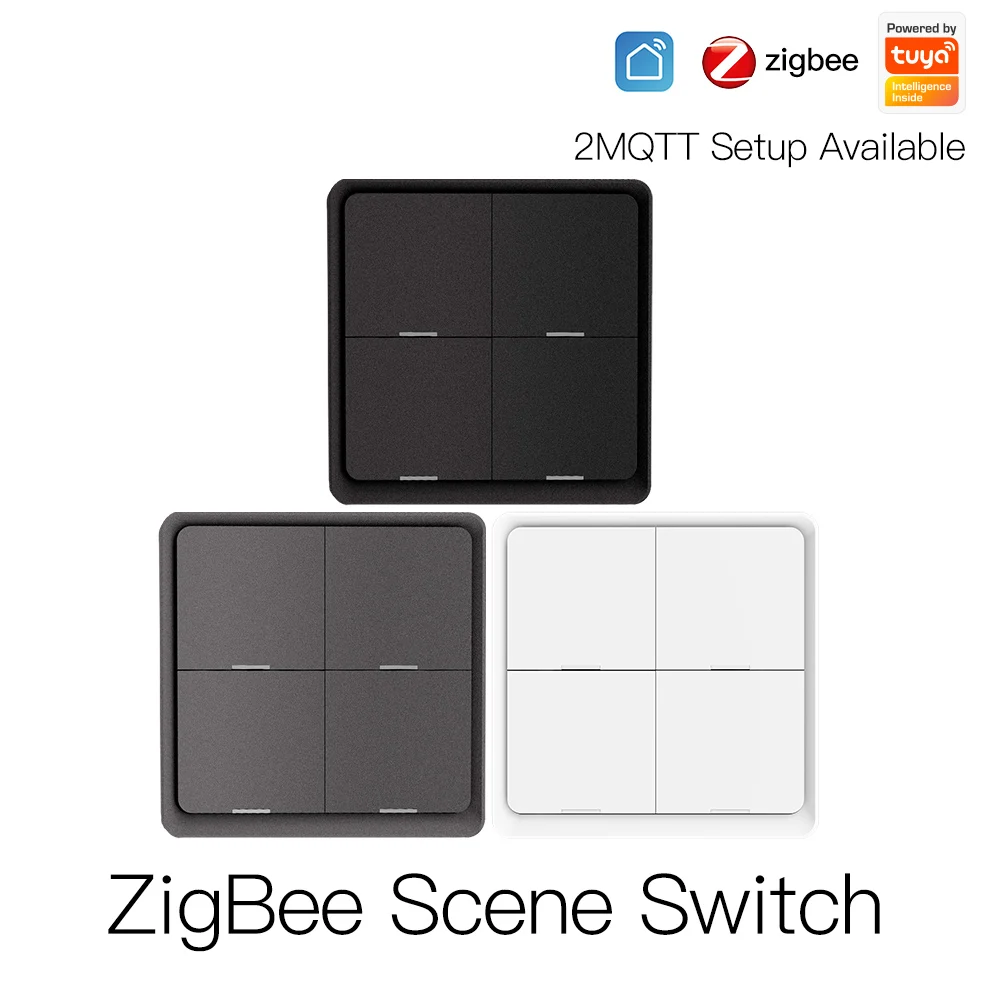 4 Gang Tuya ZigBee Wireless 12 Scene Switch Push Button Controller Battery Powered Automation Scenario for Tuya Devices 4 Gang Tuya ZigBee Wireless 12 Scene Switch Push Button Controller Battery Powered Automation Scenario for Tuya Devices