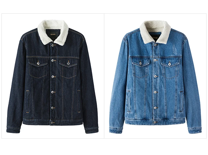 Semir плюс Вельветовая джинсовая куртка мужская весна и осень модная утолщенная Мужская Корейская трендовая джинсовая одежда имитация овечьей шерсти