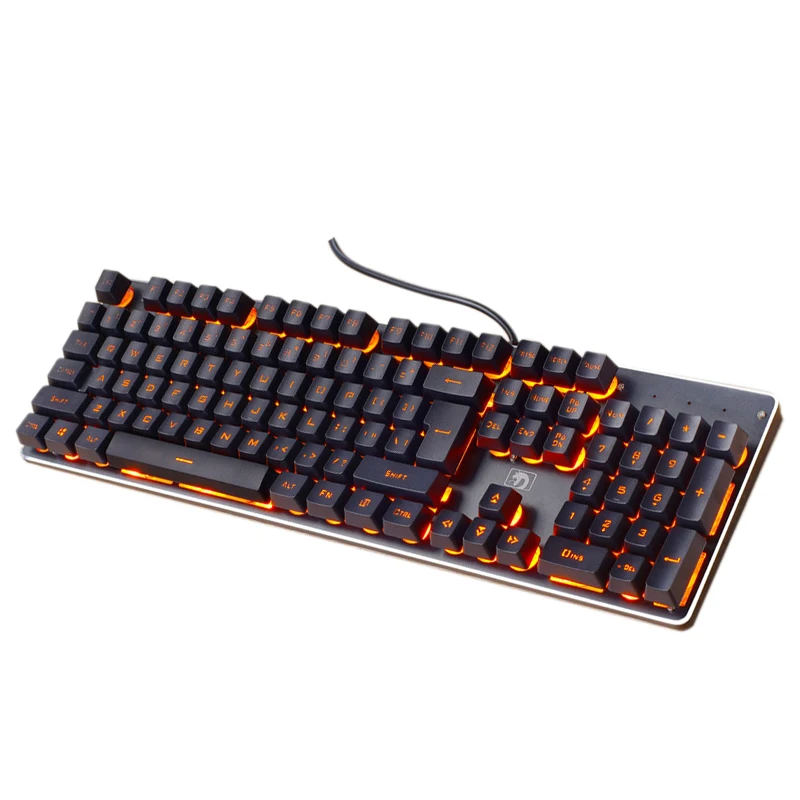 

Gaming Keyboard Mechanical Imitation Keyboard Gaming RGB Keyboard with Backlit Ergonomic Keyboard 104 Keycaps for PC Black