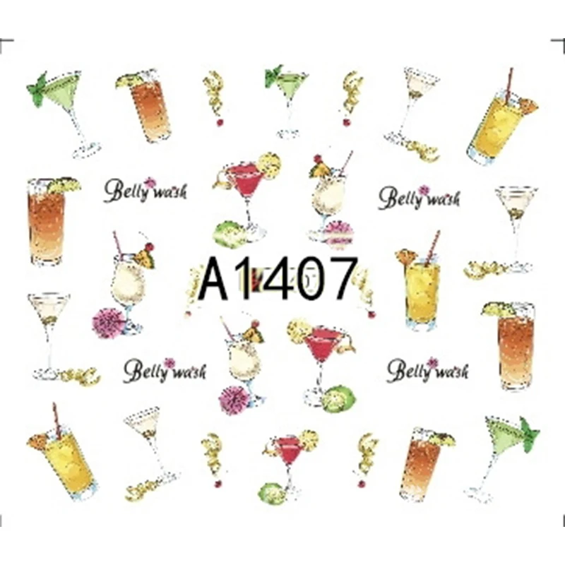 GAMBELLE Summer 25 Designs Nail Water Sticker Set Fruit Lemon Slider Nail Art Transfer Decal Colorful 4