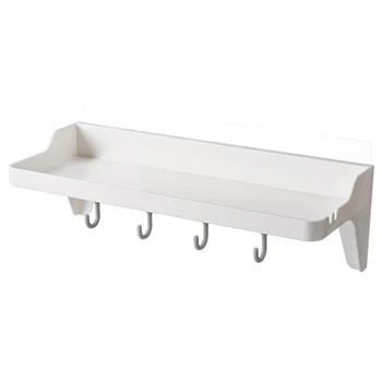 

No Drilling Bathroom Shelf Organizer with Hooks, Bathroom Storage Organizer,Shower Caddy Kitchen Storage Rack