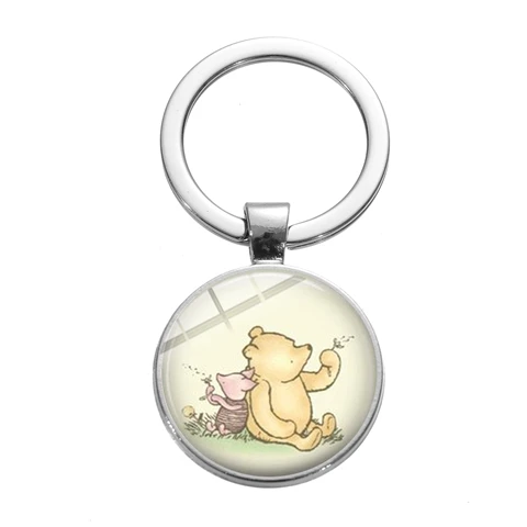 Style 23 SIAN friendly Bear и Piglet симпатичный брелок мы будем друзьями до тех пор, пока навсегда Прекрасный Медведь Свинья фото стеклянный брелок для ключей детские ювелирные изделия - Цвет: Style 23