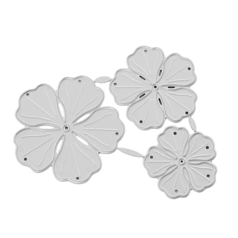 

Three Flower Cutting Dies Stencil DIY Scrapbooking Album Stamp Paper Card Emboss