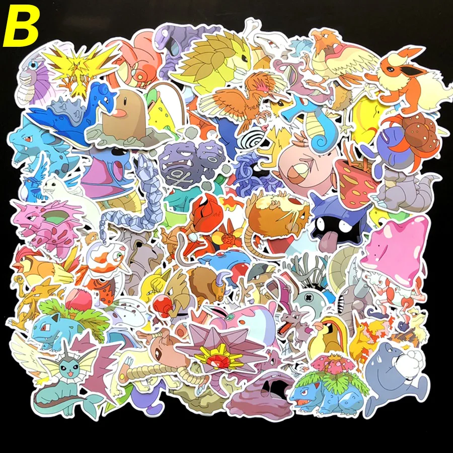 80pieces/lot 160 Kinds Waterproof Cartoon Amine stickers for Wall Decor Fridge Bike Laptop Car Stickers pks Figure toys