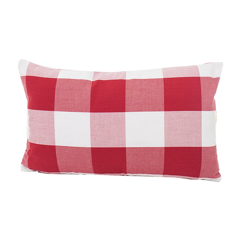 

new red plaid striped pattern home chair cushion covers 30*50cm without inner cotton polyester Square lattice pillow covers X74