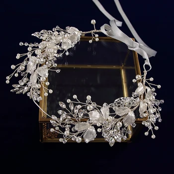 

European Handmade Brides Hairbands Crystal Soft Headbands Bridal Flower Hair Accessories Crystal Headpieces