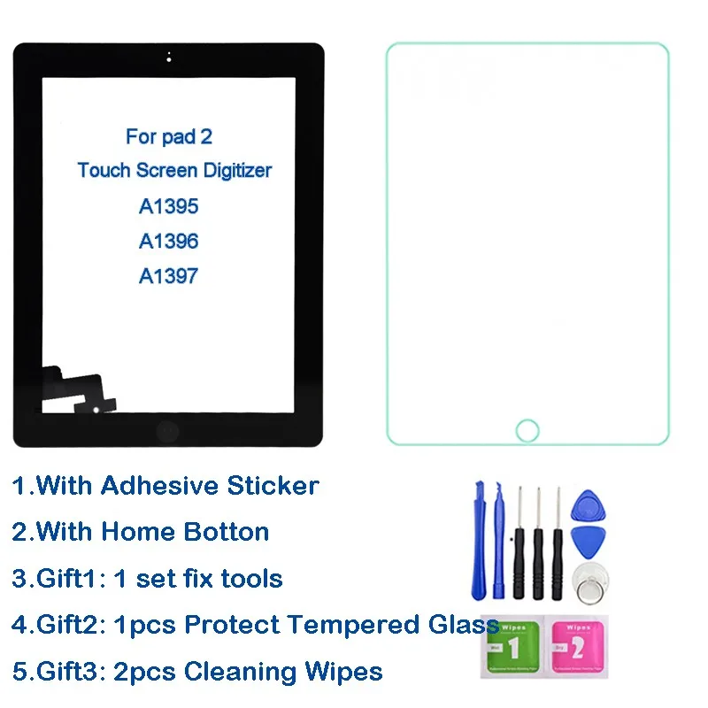 Сенсорный экран для iPad 2 A1395 A1396 A1397 9 7 дюйма сенсорная панель Внешний ЖК дисплей