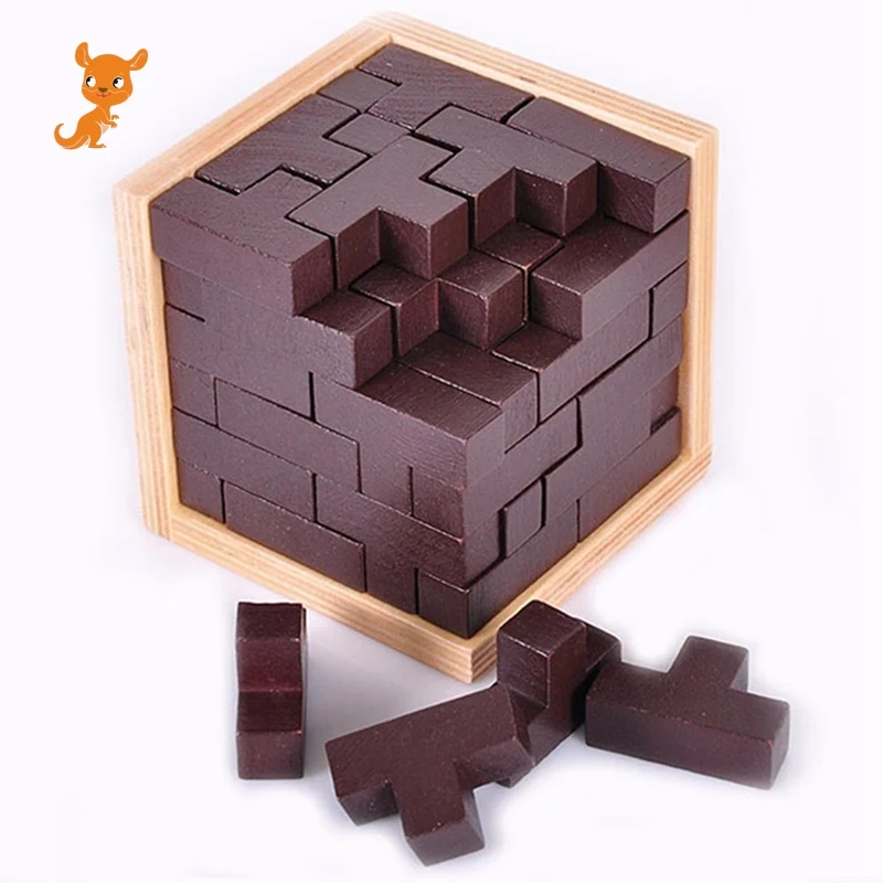 

toys New 54T Educational 3D Puzzles Russia Ming Luban Wooden Toys Kids IQ Brain Teaser Burr IQ Toy for Children Adults