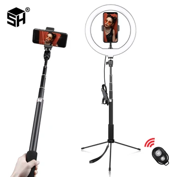 

10inch LED Selfie Ring Light With 150cm 2in1 Tripod Stand Phone Holder Selfie Ring Lamp for Makeup Live YouTube Video Light