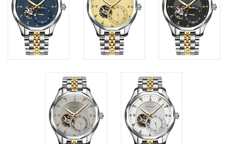 AESOP Top Quality Watch Men Luxury Automatic Mechanical Watch Sapphire Men's Wrist Wristwatch Male Clock Men Relogio Masculino