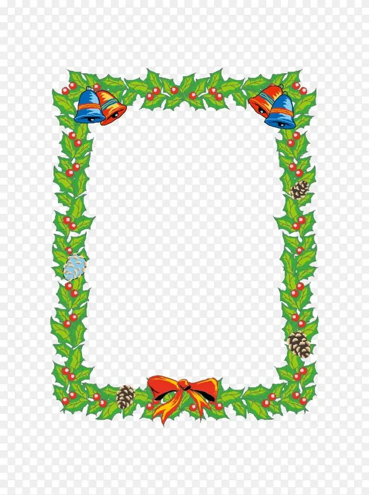 画框剪贴画.铃铛果绿叶花边边缘