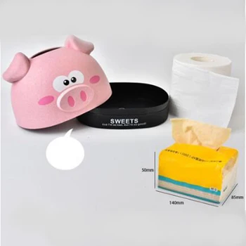 

Lovely Piglet Paper Towel Tube Wheat Straw Pumping Paper Box Convenient Household Items Carton Napkin Storage Box