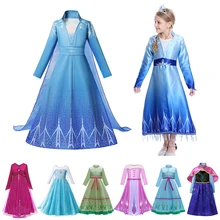 Снежная королева 2 Анна платье Эльзы для девочек костюм для детей Косплэй праздничная одежда, платье принцессы, рождественское платье с изображением Анны и Эльзы праздничный костюм платья для женщин