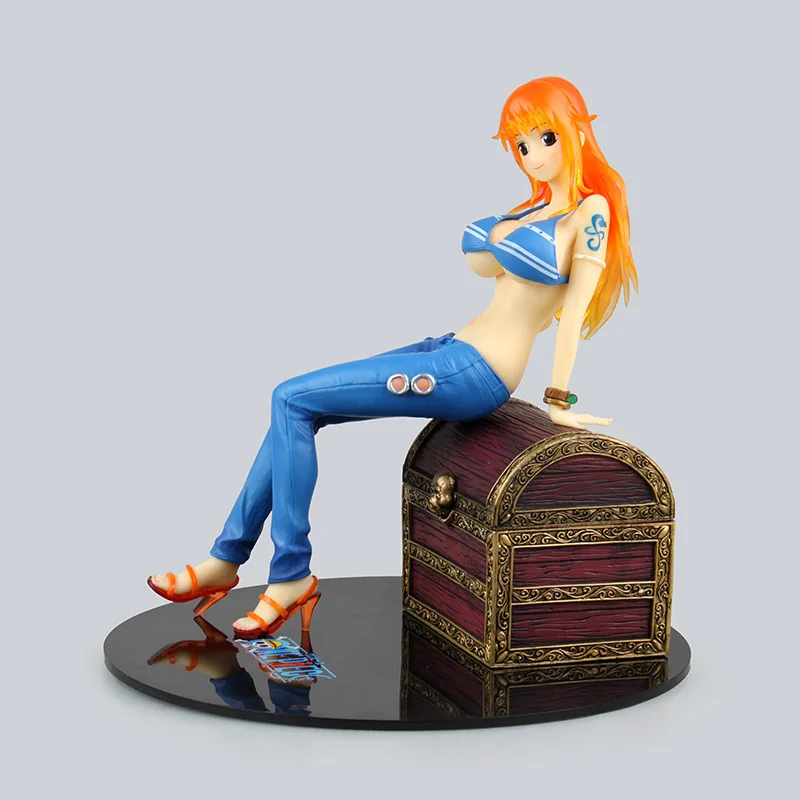 

CapitaMall Anime One Piece Pretty Girl Pop Nami Sat Chest Boxed Crane Machine Garage Kit Model