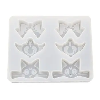 

Cartoon Cat Bowtie Heart Wing Pendant Silicone Mold UV Resin Mold Jewelry Tools