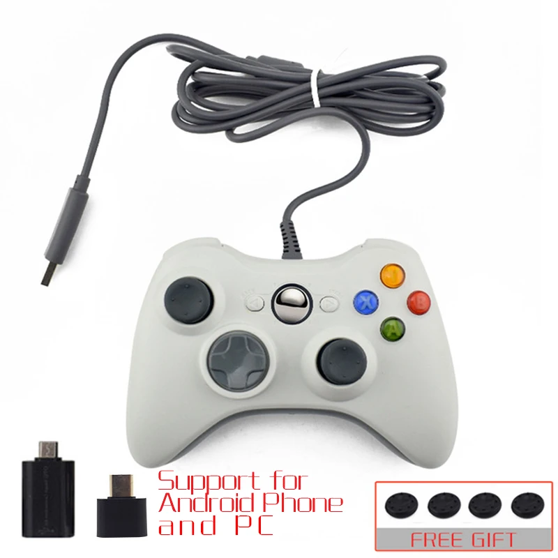 Данных лягушка USB проводной геймпад для Xbox 360/тонкий контроллер для Windows 7/8/10 microsoft ПК контроллер Поддержка для паровой игра - Цвет: white-support phone