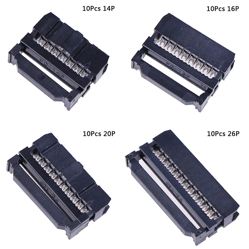 FC IDC Sockets 10Pin Dual Row Pitch 2.54mm Connector Cable Sockets 10Pcs