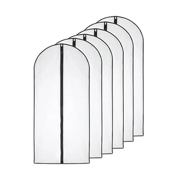 

6 Pcs Clear Garment Bags Dust-Proof for Storage Clothes Cover Bag Coat, Dress Closet Clothes Storage-24 x 48Inch