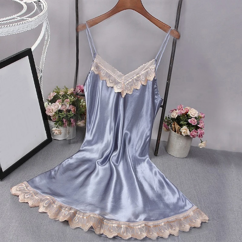 Gray - Pajamas Модное женское летнее Мини кимоно, халат, женский халат из искусственного шелка, ночная рубашка Yukata, одежда для сна, ночная рубашка, пижама Mujer, размер M-XL - Цвет: Gray - Pajamas