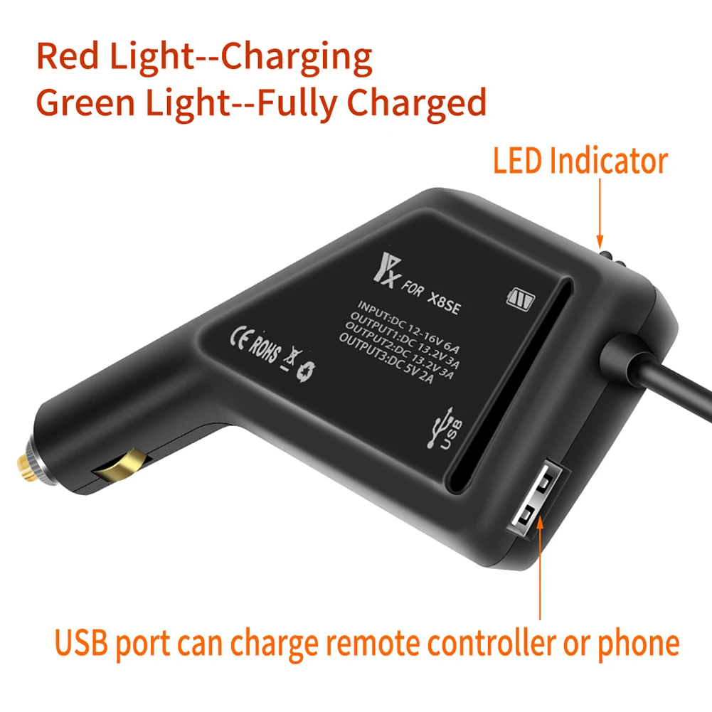 USB Автомобильное зарядное устройство Дрон двойное устройство дистанционного управления на батарейках адаптер для FIMI X8 SE