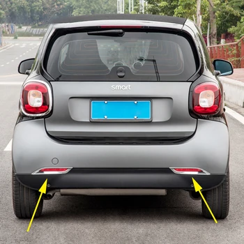 

2pcs ABS Car Chrome Decorative Cover Trim Accessories For Smart Fortwo 453 2015-2019 Rear Fog Light Lamp Frame Car Styling