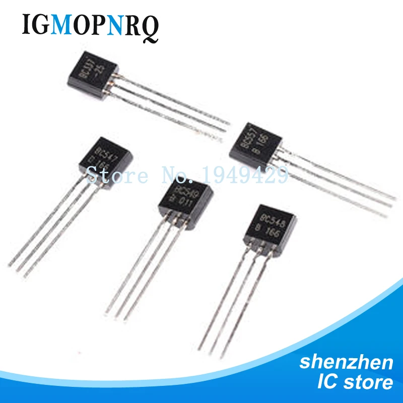 BC547 BC557 TO92 BC547B BC557B NPN PNP TO-92 IC 50pair = 100pcs