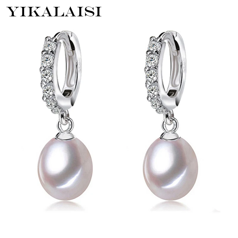 Natural Cultured Freshwater Pearl Silver Boucles d'oreille Fashion Jewelry for Women 