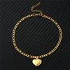 Women's Ankle Leg Bracelet Beach Jewelry Ladies Gold Color Stainless Steel Figaro Chain With Heart Pendant Anklets for Women ► Photo 3/5