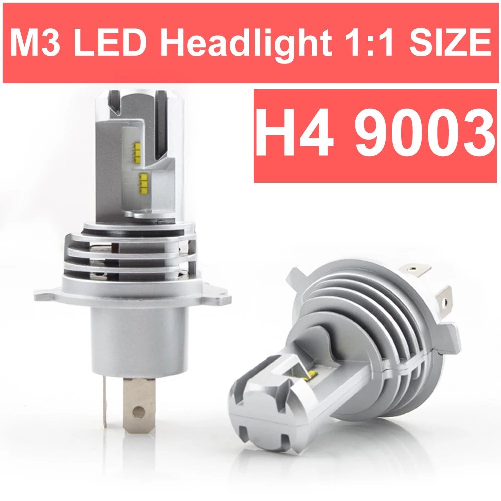 H4 HB2 9003 bombillas светодиодный фонарь для автомобиля M3 Mini alto bajo haz Hi Lo ZES чипы 60 Вт 12000LM enchufe directo ina