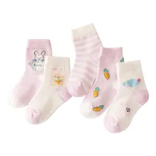 5 пар носков для девочек, плюшевые бархатные женские носки, зимние носки, много милых Хлопковых Носков, Повседневные носки с рисунком для девочек, детские носки