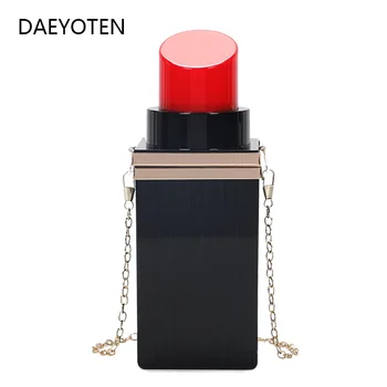 

DAEYOTEN Lipstick Acrylic Shoulder Bag Female Designer Party Bags Small Chain Crossbody Bags for Women Clutch Handbag ZM0318