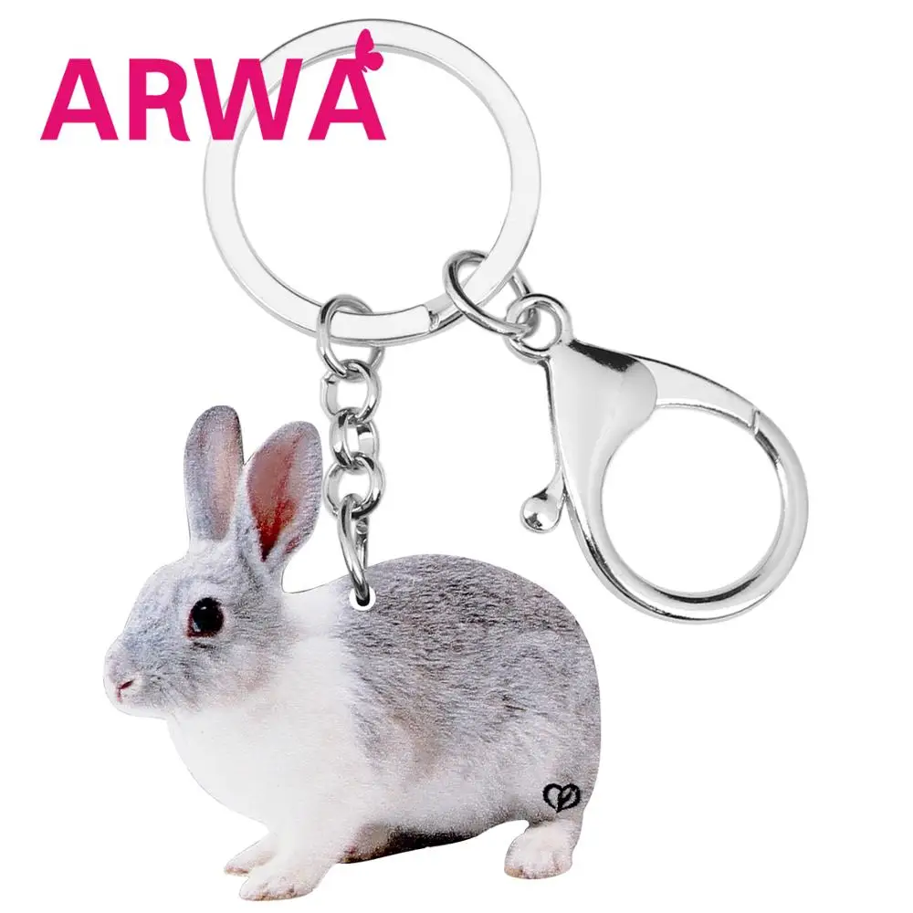ARWA акрил серый Пасхальный заяц Кролик Банни брелоки милые с животными ювелирные