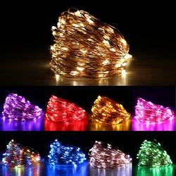2/5/10/20M USB LED String Lights Christmas Party Wedding Decoration Lights Christmas Tree Waterproof Copper Wire Lights