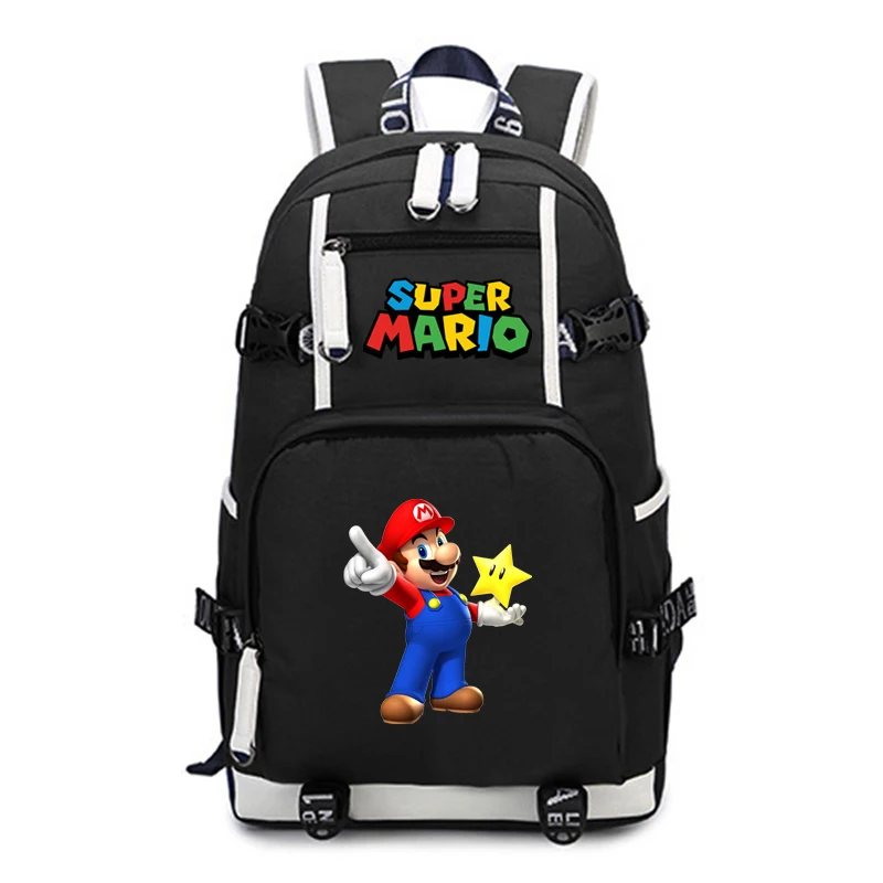 Супер рюкзак Марио дорожная сумка для ноутбука сумки аниме рюкзак подростков детские сумки для школьников и студентов книжная сумка - Цвет: 1