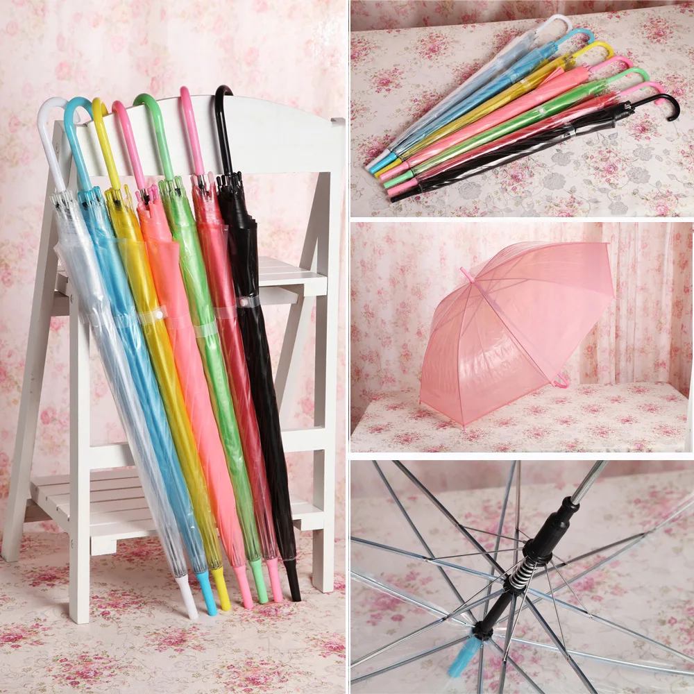 

Color Transparent Umbrella Environmentally Friendly Umbrella Automatic Long Handle Gift Umbrella Advertisement Umbrella Ten Yuan