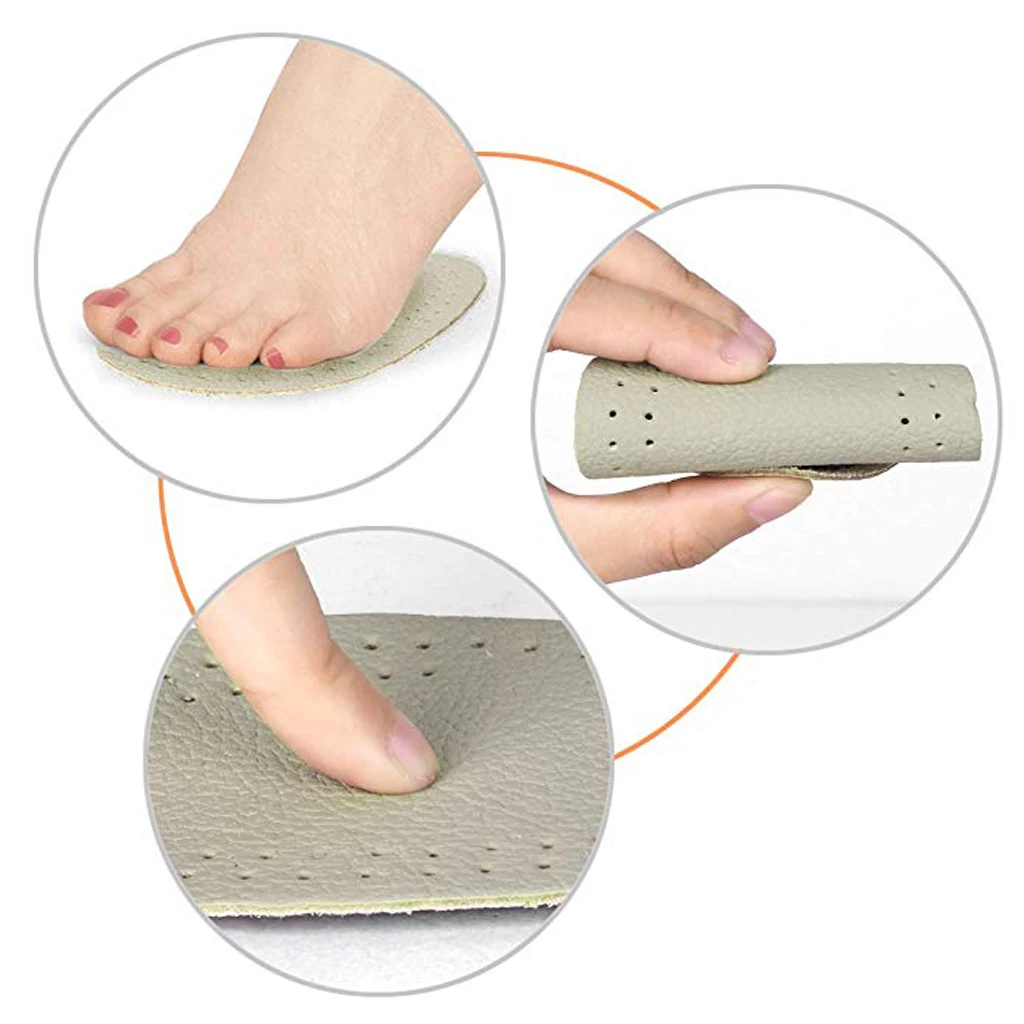 Anti-Slip Sponge Forefoot Cushion Half Insoles Artificial Leather High Heel Massage Shoe Pads