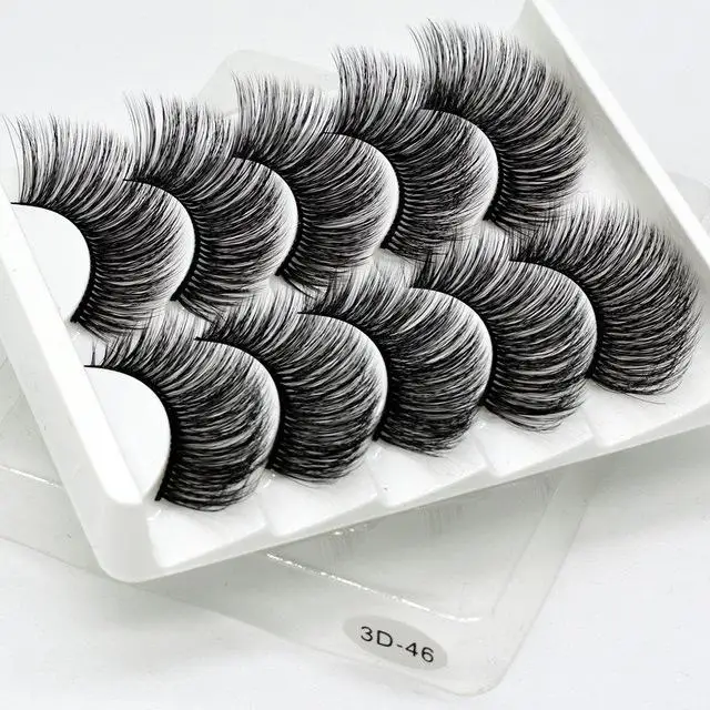 3d-46 2/5/8 стержень пар Eyelashs натуральных длинных 3D искусственной норковые ресницы толстый ручной полный газа Ресницы объемный мягкий ресницы серо-коричневого цвета накладных ресниц - Цвет: 3d-46