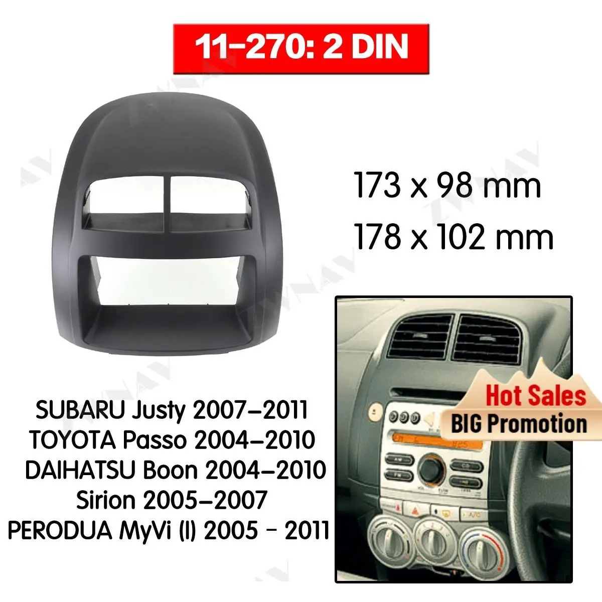 Радиоприемник Facia для SUBARU Justy/TOYOTA Passo/DAIHATSU Boon/Sirion с кронштейном dvd-плеер Fascia