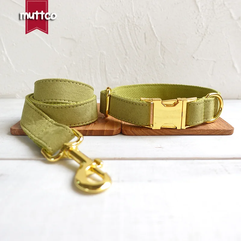 MUTTCO retailing self-design collar THE CANDY GREEN yellowish green poly satin and nylon dog or leash 5sizes UDC030B | Дом и сад