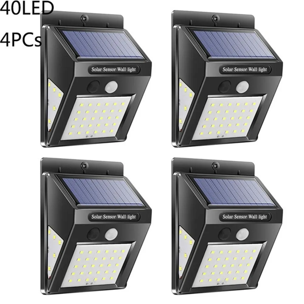 

1-4pcs 40 LED Solar Lamp PIR Motion Sensor Led Security Lights 270 degree Solar Light for Outdoor garden yard emergency lamps