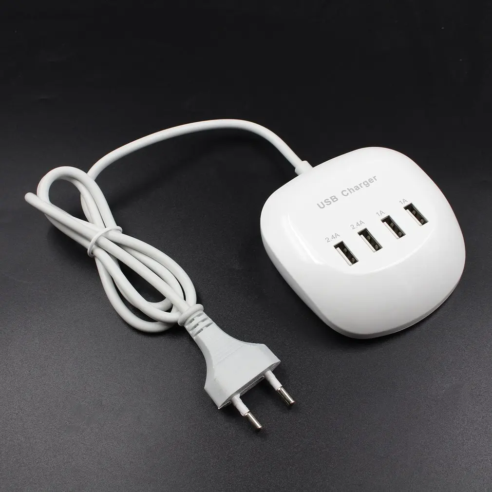 Portable Fast Charging Station 4 Port USB Charging Device 3.4A 77W HUB Phone Desktop Charger Durable Wall Charger