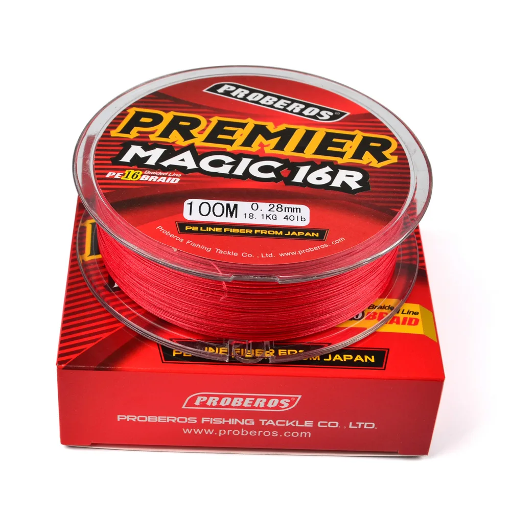 

Pro beros 16 Plait 100 M Dyneema PE Fishing Line 5-Color PE Line 3.0 #-13 # Weaving PE Fishing Line