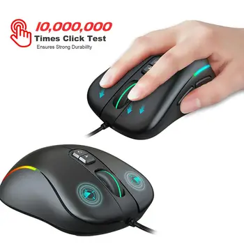 

RGB Gaming Mouse Wired Programmable Ergonomic USB Mice With 7 Colors Backlit For Laptop PC Computer