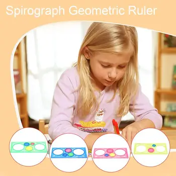 

School Multifunctional Spirograph Geometric Ruler Drafting Tools Learning Drawing Tool Stationery Gift for Student Plastic Ruler